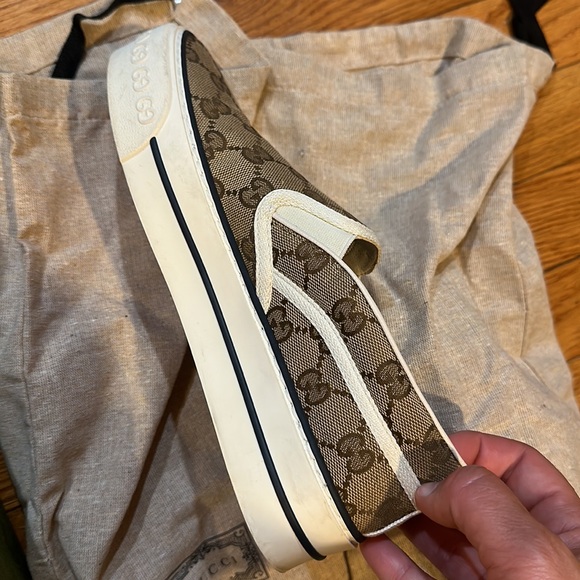 AUTHENTIC Women’s Canvas Monogram Platform Sneaker - Picture 6 of 16